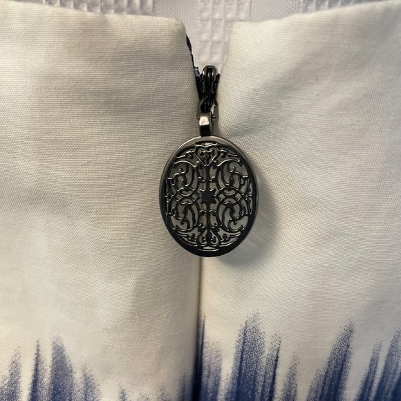 Elie Tahari Navy Blue Ombré Sleeveless Cotton Lined Shift Dress. Women’s Size 10 - Picture 4 of 8